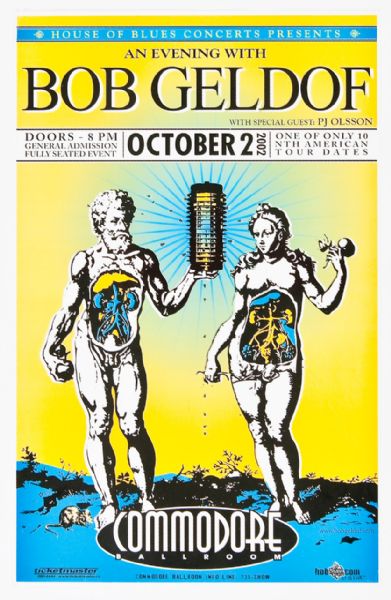 Bob Geldoff at The Commodore Ballroom Original Poster